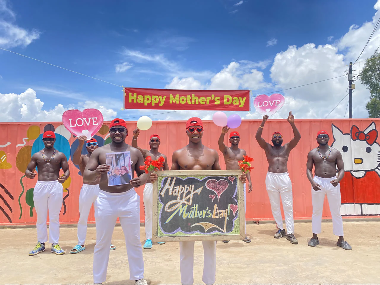 Afrika Fitness Team Weiße Hosen