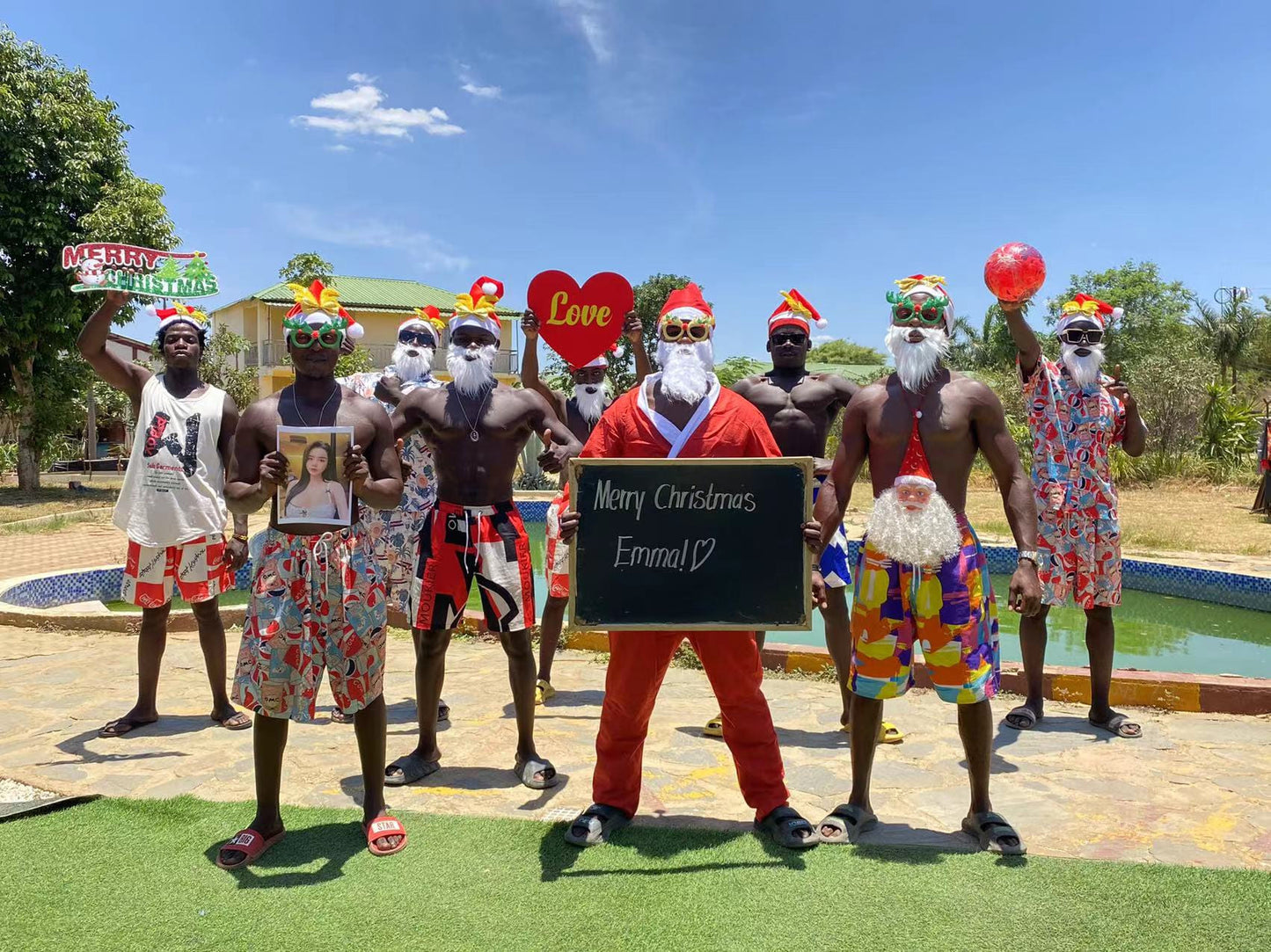 Afrikanisches Pool Party Team